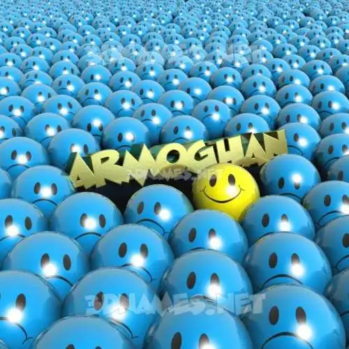 armoghan in Special Smileys style - 3D name wallpaper