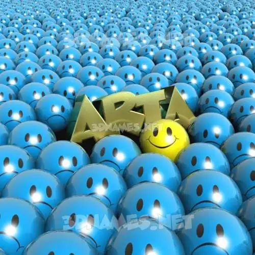 arta in Special Smileys style - 3D name wallpaper