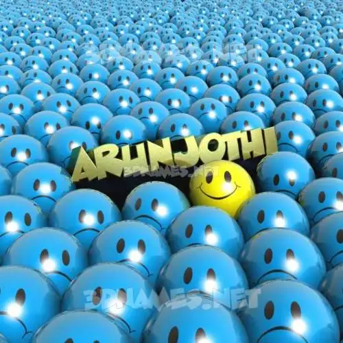 arunjothi in Special Smileys style - 3D name wallpaper