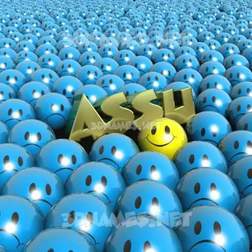 assu in Special Smileys style - 3D name wallpaper