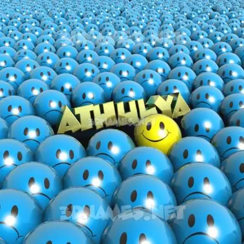 athulya in Special Smileys style - 3D name wallpaper