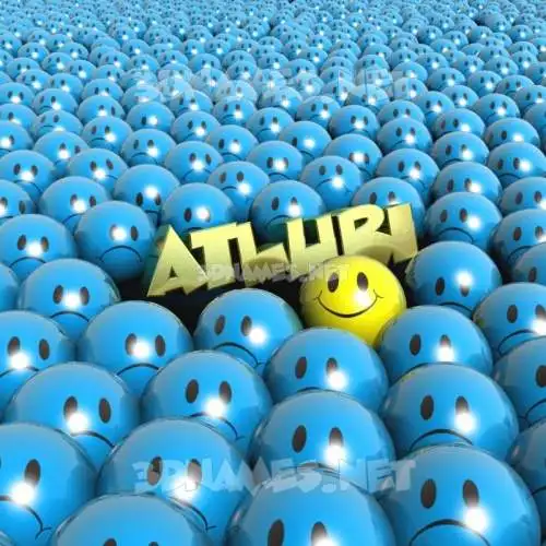 atluri in Special Smileys style - 3D name wallpaper