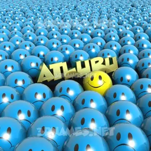 atluru in Special Smileys style - 3D name wallpaper