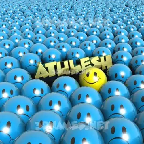 atulesh in Special Smileys style - 3D name wallpaper