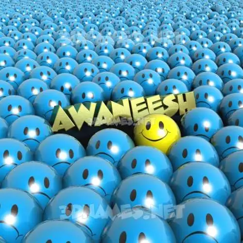 awaneesh in Special Smileys style - 3D name wallpaper