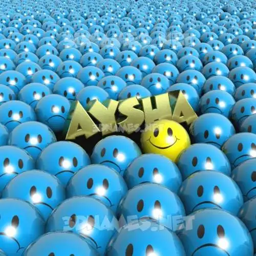 aysha in Special Smileys style - 3D name wallpaper