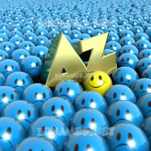 az in Special Smileys style - 3D name wallpaper