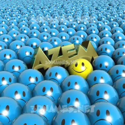 azem in Special Smileys style - 3D name wallpaper
