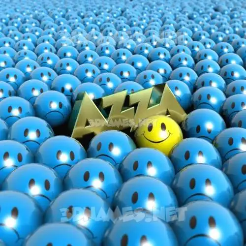 azza in Special Smileys style - 3D name wallpaper