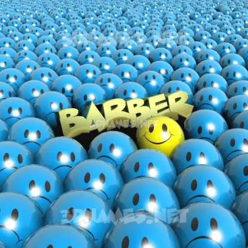 barber in Special Smileys style - 3D name wallpaper