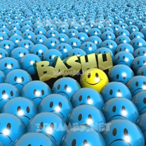 bashu in Special Smileys style - 3D name wallpaper