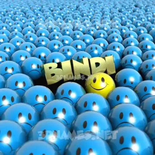 bindi in Special Smileys style - 3D name wallpaper bindi in Special Smileys style - 3D name wallpaper