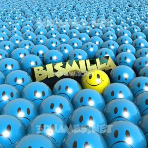 bismilla in Special Smileys style - 3D name wallpaper