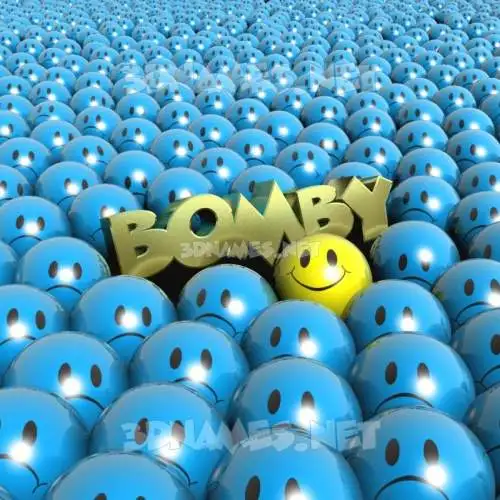 bomby in Special Smileys style - 3D name wallpaper