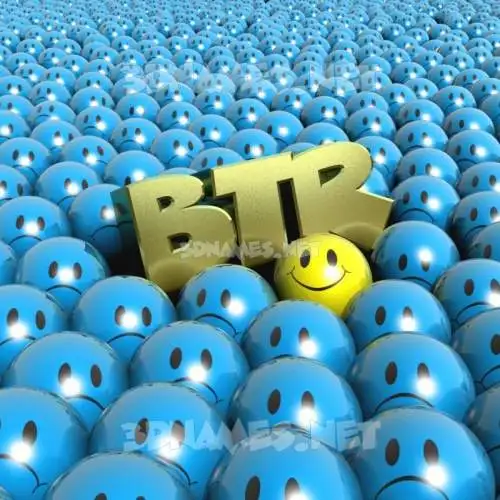 btr in Special Smileys style - 3D name wallpaper