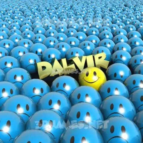 dalvir in Special Smileys style - 3D name wallpaper