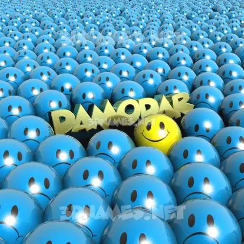 damodar in Special Smileys style - 3D name wallpaper