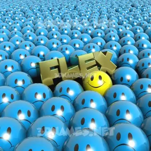 flex in Special Smileys style - 3D name wallpaper