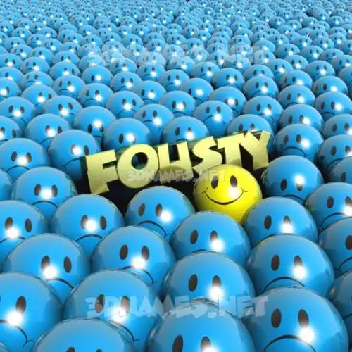 fousty in Special Smileys style - 3D name wallpaper