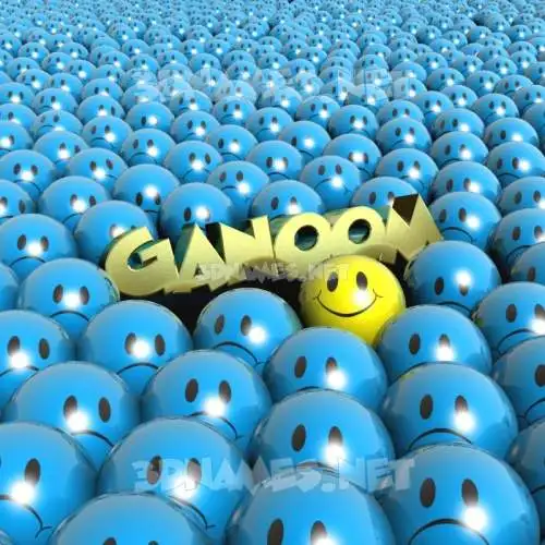 ganoom in Special Smileys style - 3D name wallpaper