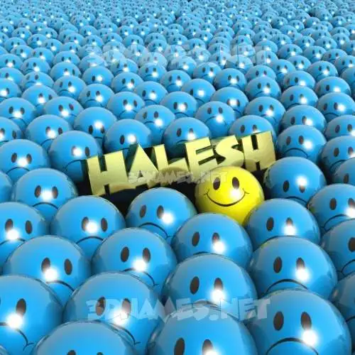 halesh in Special Smileys style - 3D name wallpaper