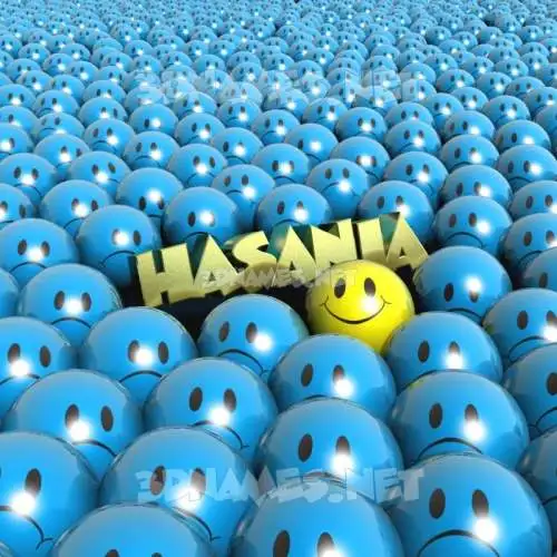 hasania in Special Smileys style - 3D name wallpaper