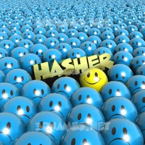 hasher in Special Smileys style - 3D name wallpaper