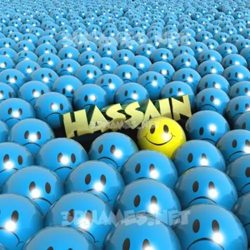 hassain in Special Smileys style - 3D name wallpaper