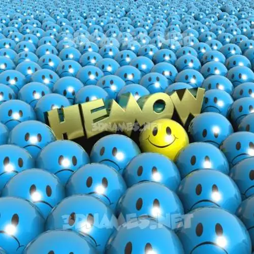 hemow in Special Smileys style - 3D name wallpaper