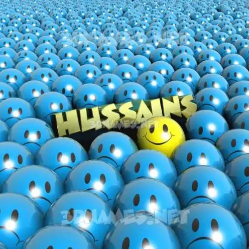 hussains in Special Smileys style - 3D name wallpaper