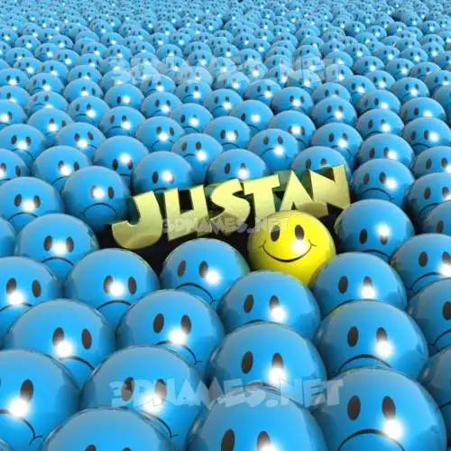 justan in Special Smileys style - 3D name wallpaper