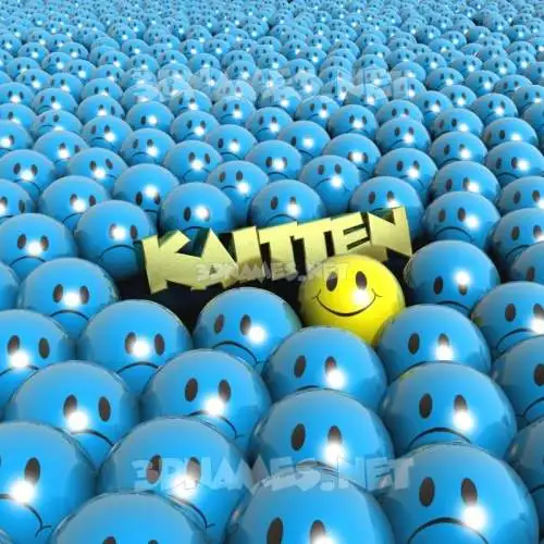 kaitten in Special Smileys style - 3D name wallpaper