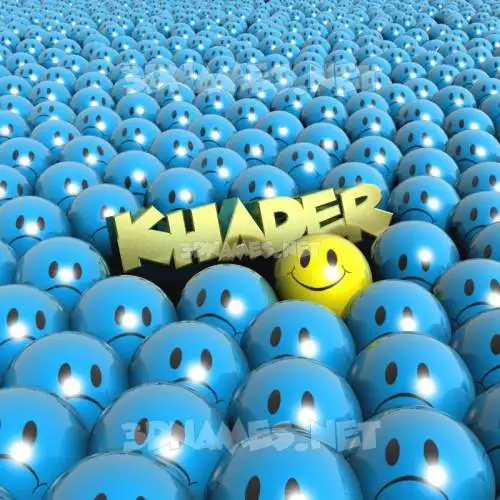 khader in Special Smileys style - 3D name wallpaper