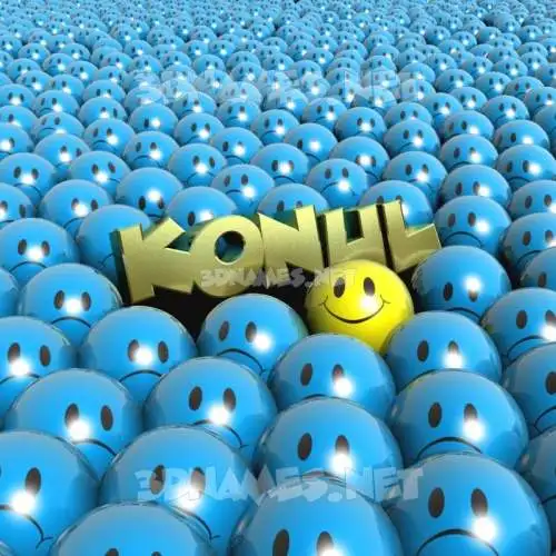konul in Special Smileys style - 3D name wallpaper