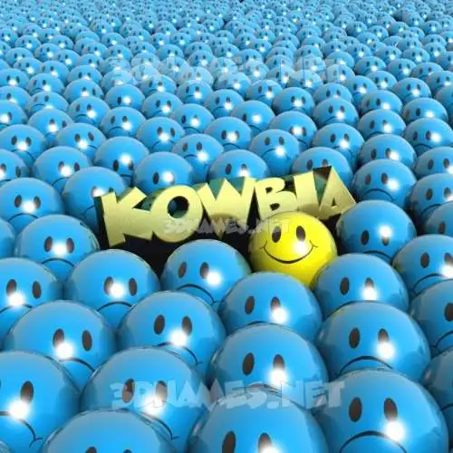 kowbia in Special Smileys style - 3D name wallpaper