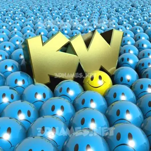kw in Special Smileys style - 3D name wallpaper