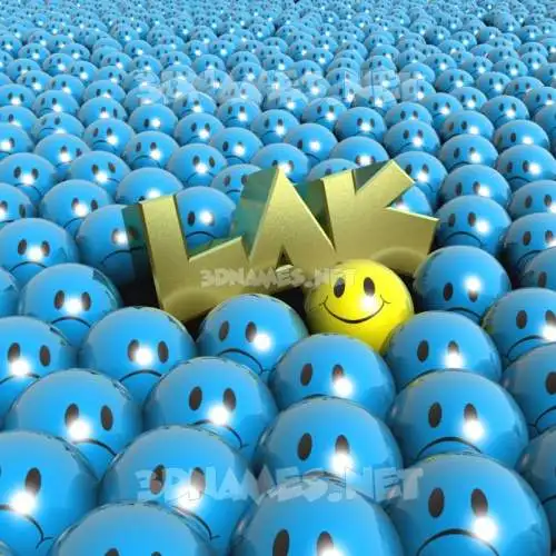 lak in Special Smileys style - 3D name wallpaper