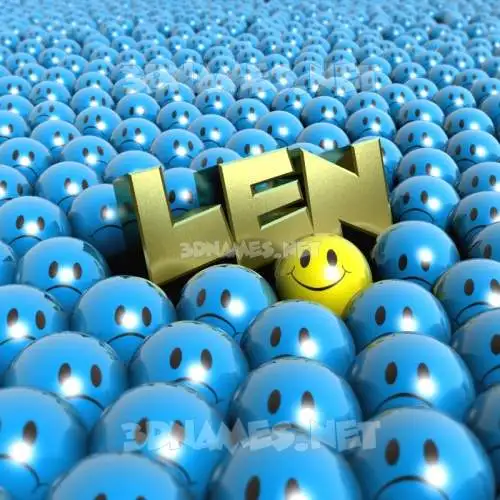 len in Special Smileys style - 3D name wallpaper len in Special Smileys style - 3D name wallpaper