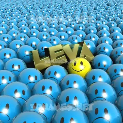 leva in Special Smileys style - 3D name wallpaper