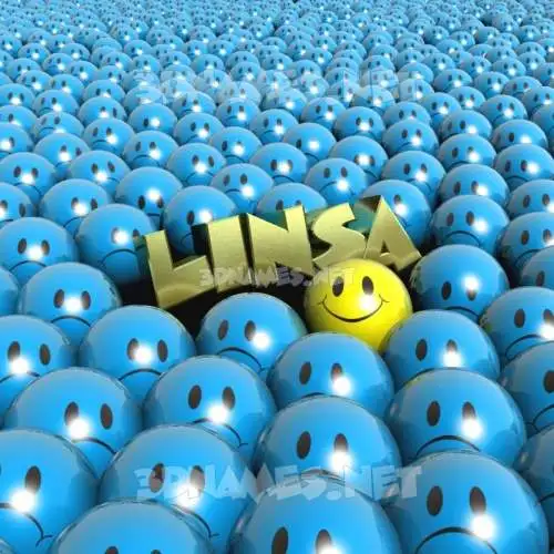 linsa in Special Smileys style - 3D name wallpaper