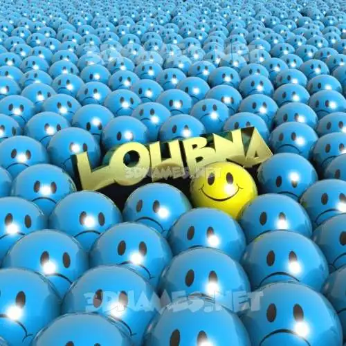 loubna in Special Smileys style - 3D name wallpaper
