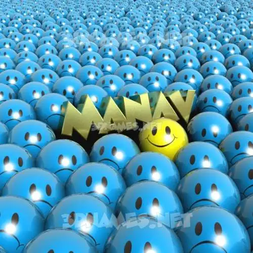 manav in Special Smileys style - 3D name wallpaper