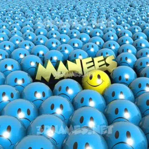 manees in Special Smileys style - 3D name wallpaper