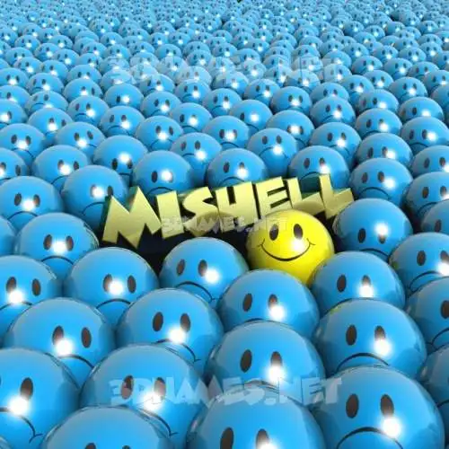 mishell in Special Smileys style - 3D name wallpaper
