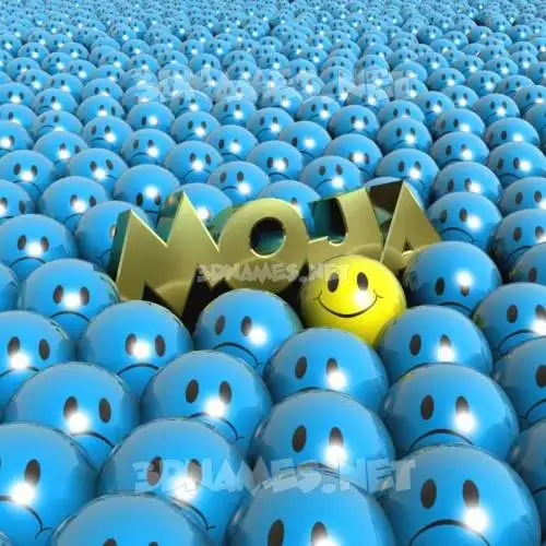 moja in Special Smileys style - 3D name wallpaper moja in Special Smileys style - 3D name wallpaper