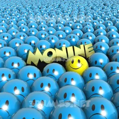 monine in Special Smileys style - 3D name wallpaper