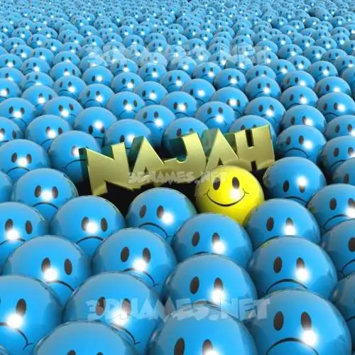 najah in Special Smileys style - 3D name wallpaper