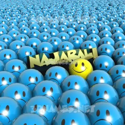 najarali in Special Smileys style - 3D name wallpaper