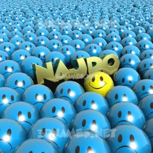najdo in Special Smileys style - 3D name wallpaper