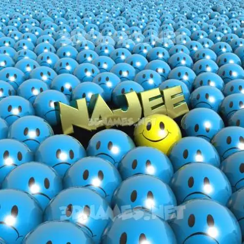 najee in Special Smileys style - 3D name wallpaper